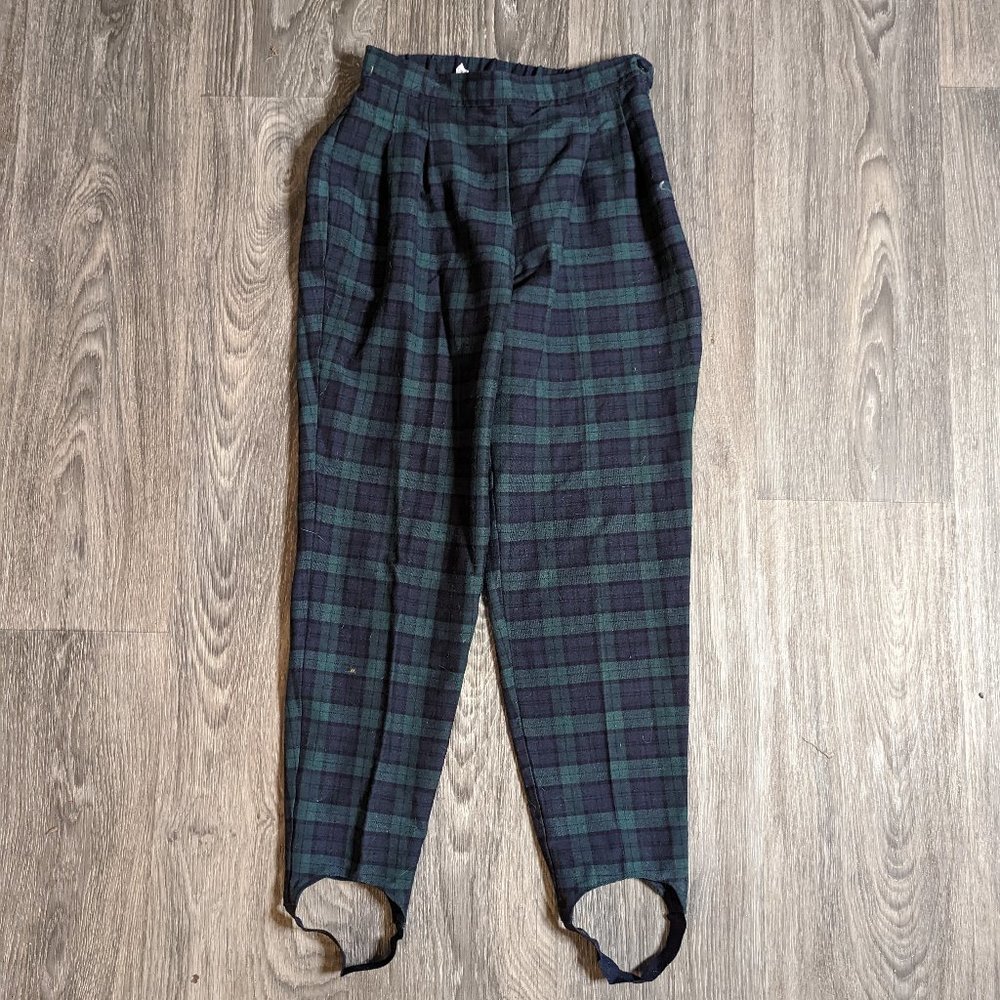 Size 8 Fundamental Things Petites Thick Green Plaid Trousers